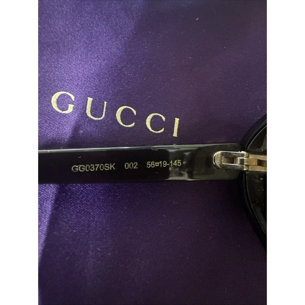 Gucci GG0370SK 002 56 19 145 Bee Gradient Tortoise Sunglasses Italy Purple Case